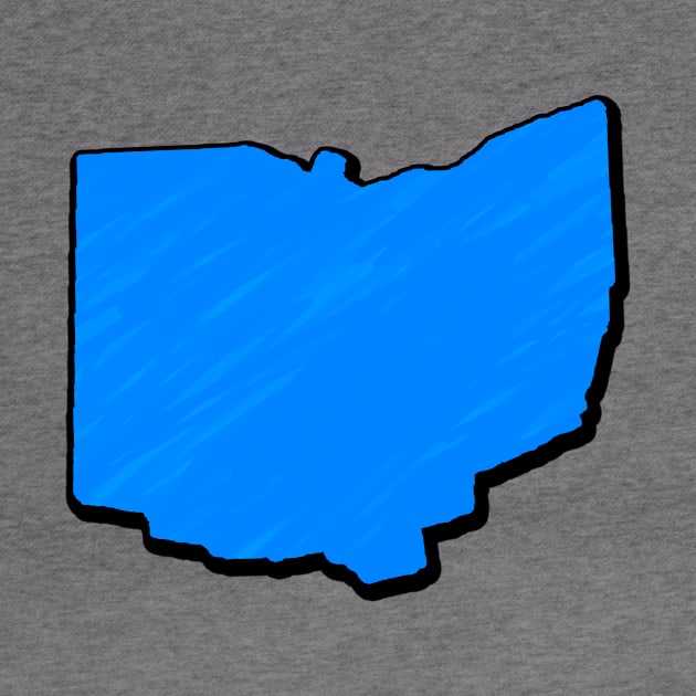 Bright Blue Ohio Outline by Mookle